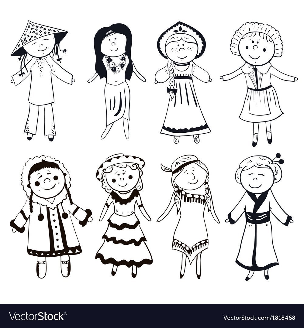 Разные народы раскраска