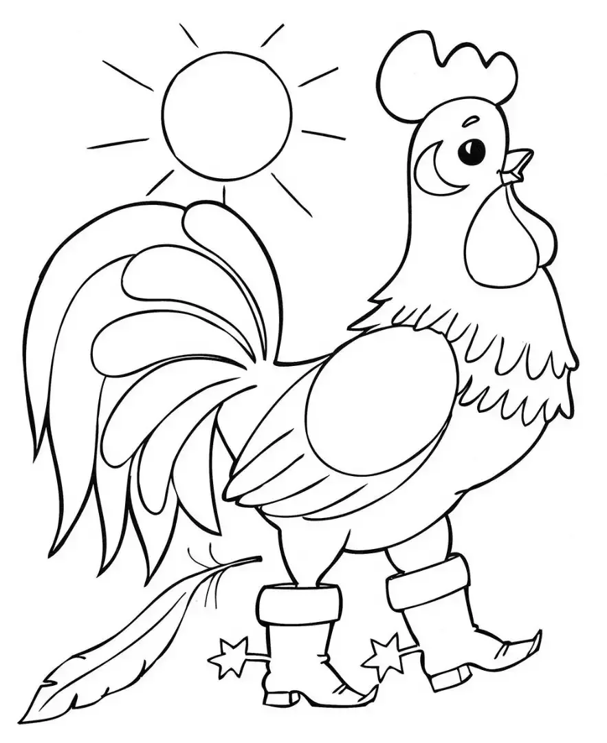 Петух рисунок