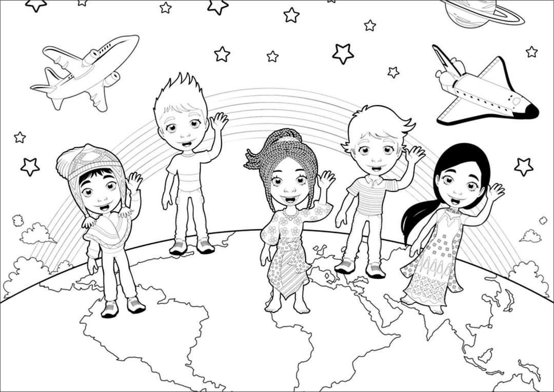 Раскраска Дружба народов для детей