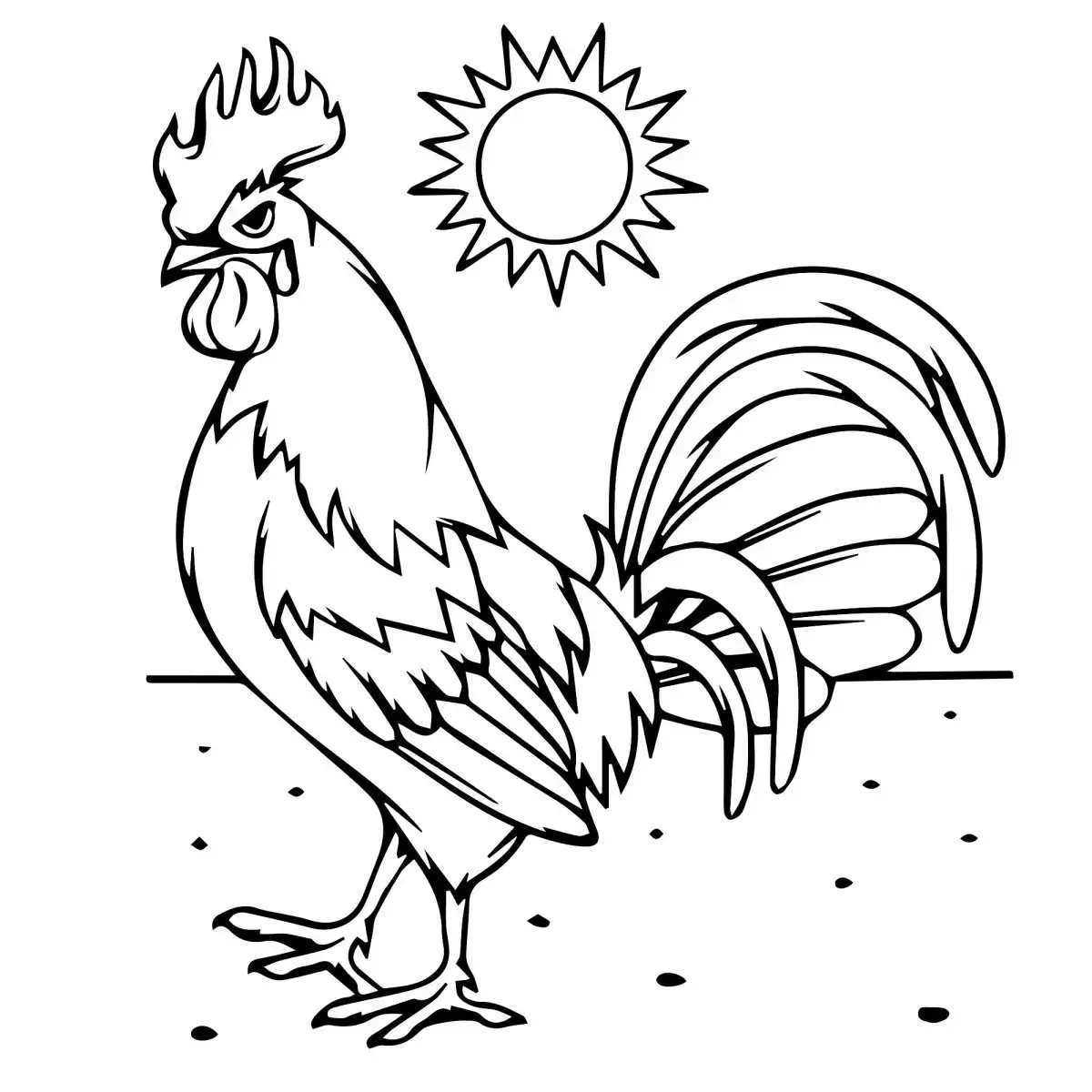 Петушок и солнышко раскраска