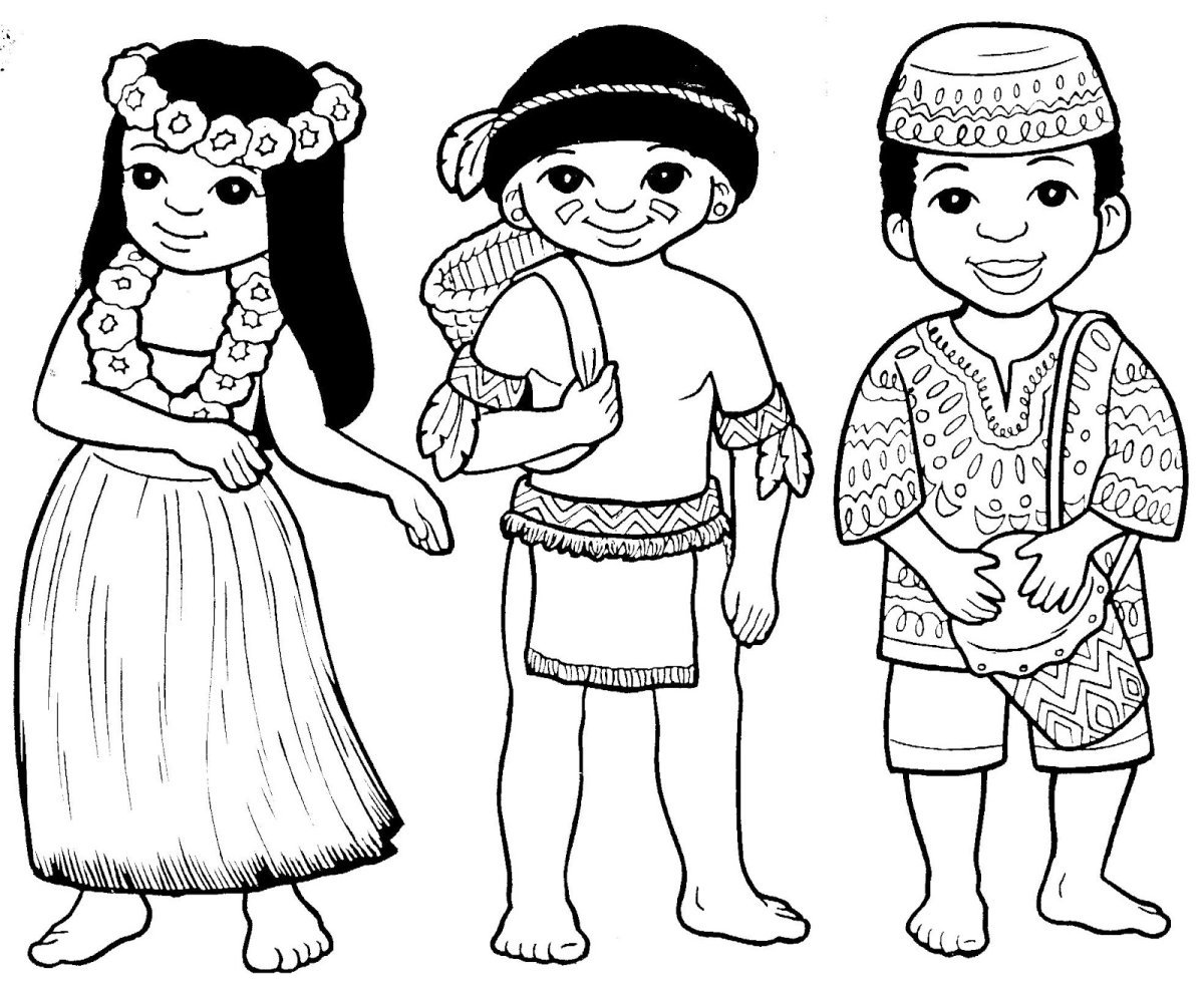 Раскраска народы России для детей