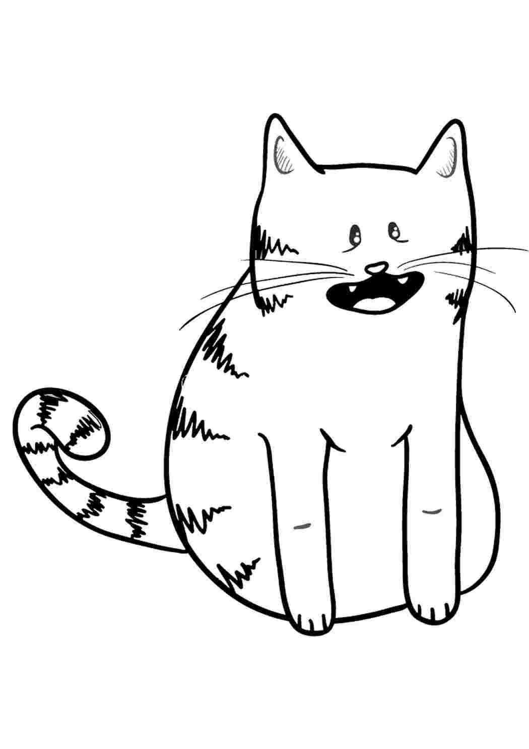 Симпатичные котики раскраска