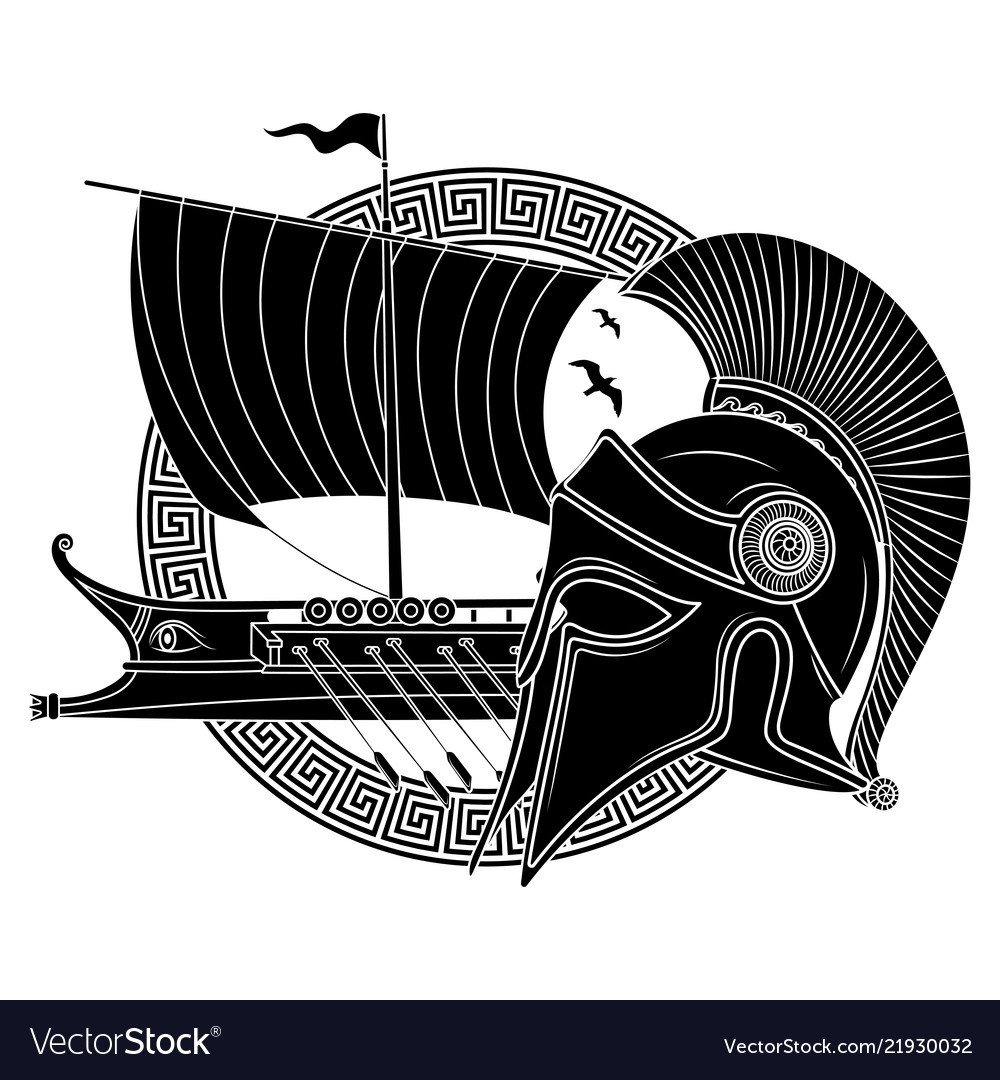 Древнегреческая Греция корабль вектор
