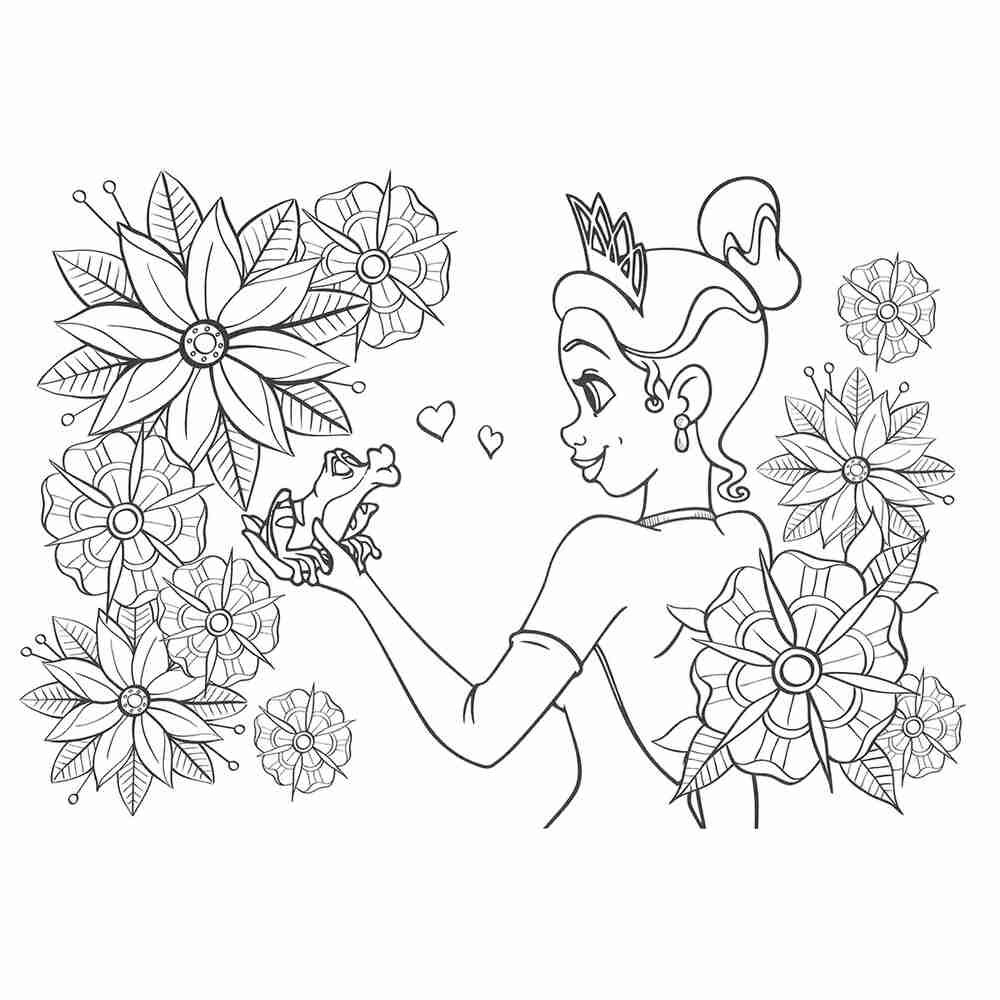 Принцесса Тиана раскраска