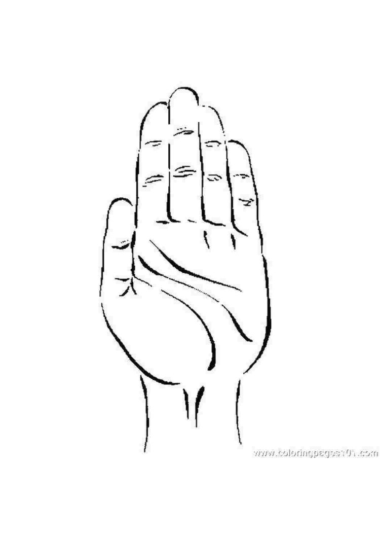 Рука с двумя пальцами контур