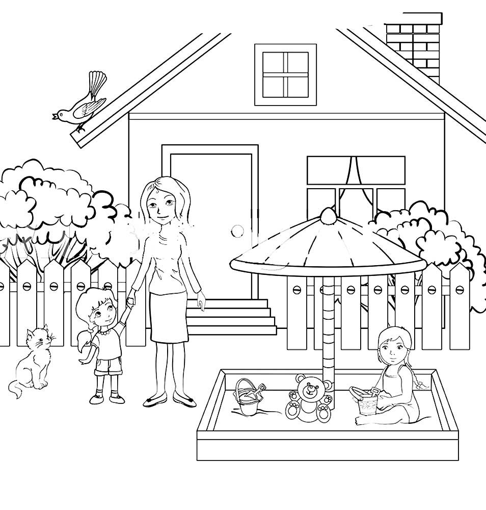 Раскраска детский садик