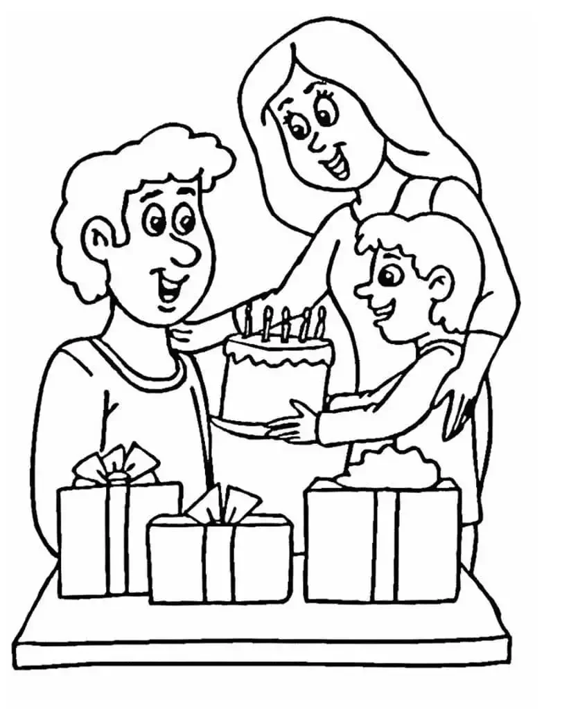 Раскраска семейный праздник