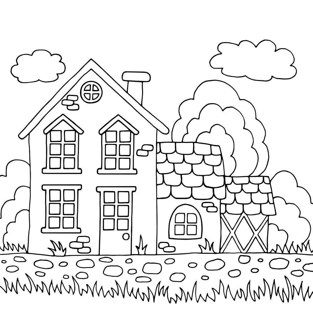 Раскраска дом с привидениями