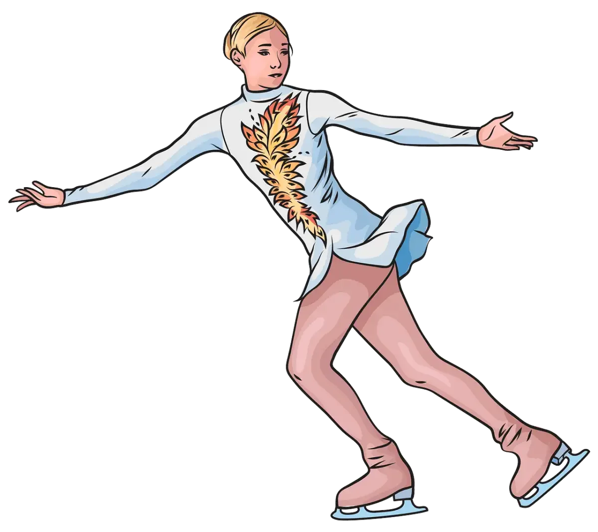 Рисование для детей фигуристка