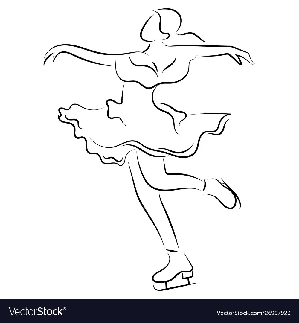 Девочка фигуристка вектор