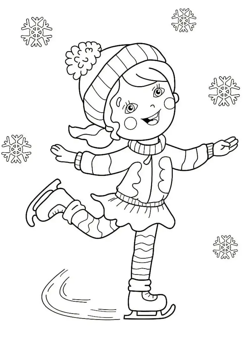 Фигуристка рисунок одной линией