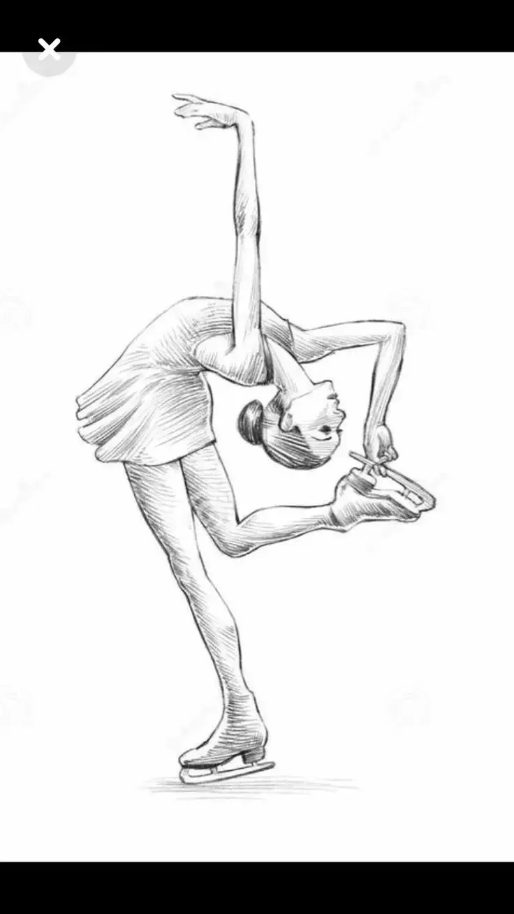 Раскраска девочка на коньках