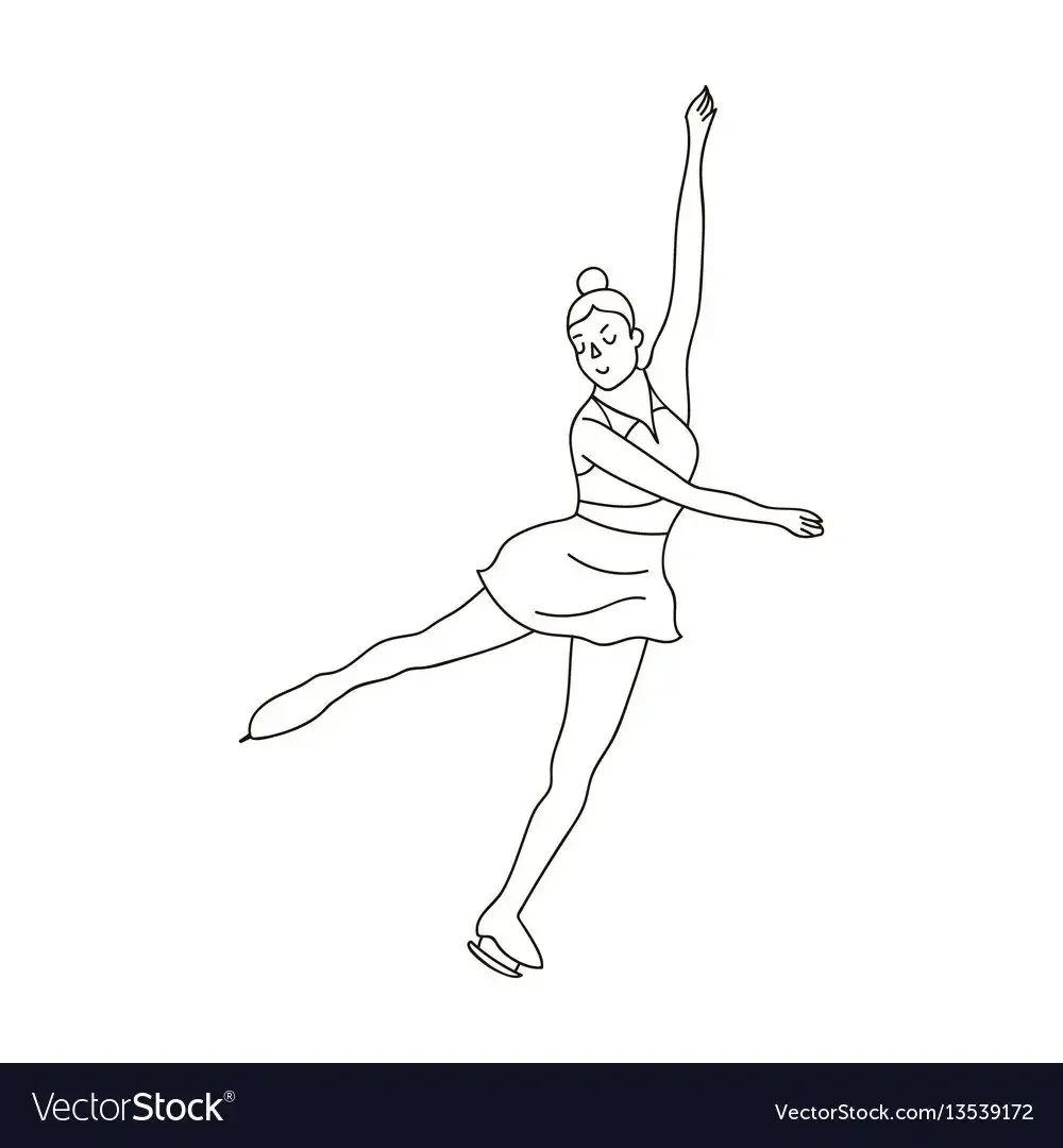 Девочка катается на коньках