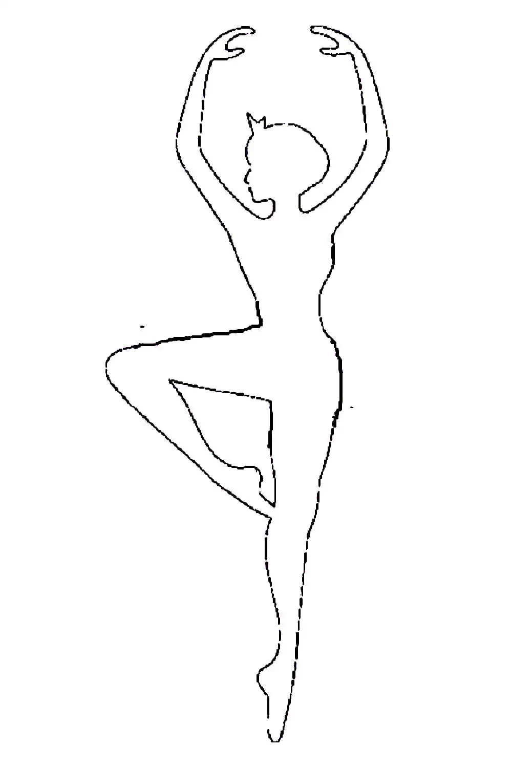 Раскраска маленькая балерина