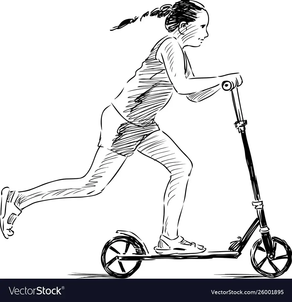 Мальчик на велосипеде контур