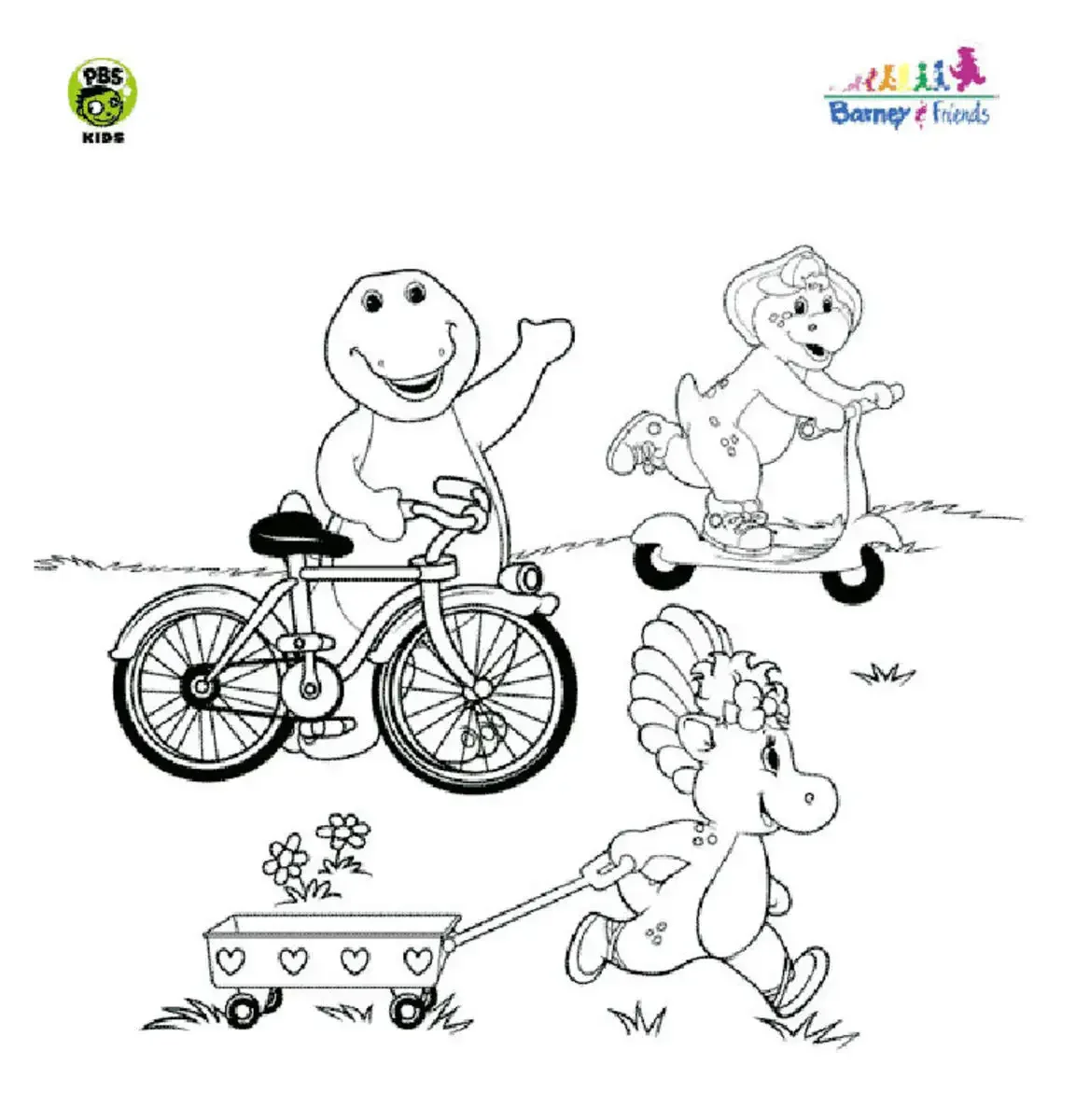 Велосипед и самокат раскраска для детей