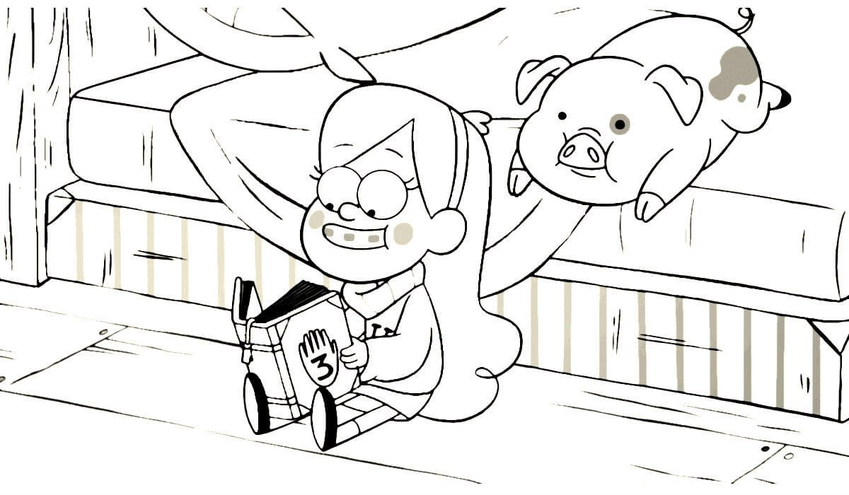 Раскраски для девочек Гравити Фолз Мейбл