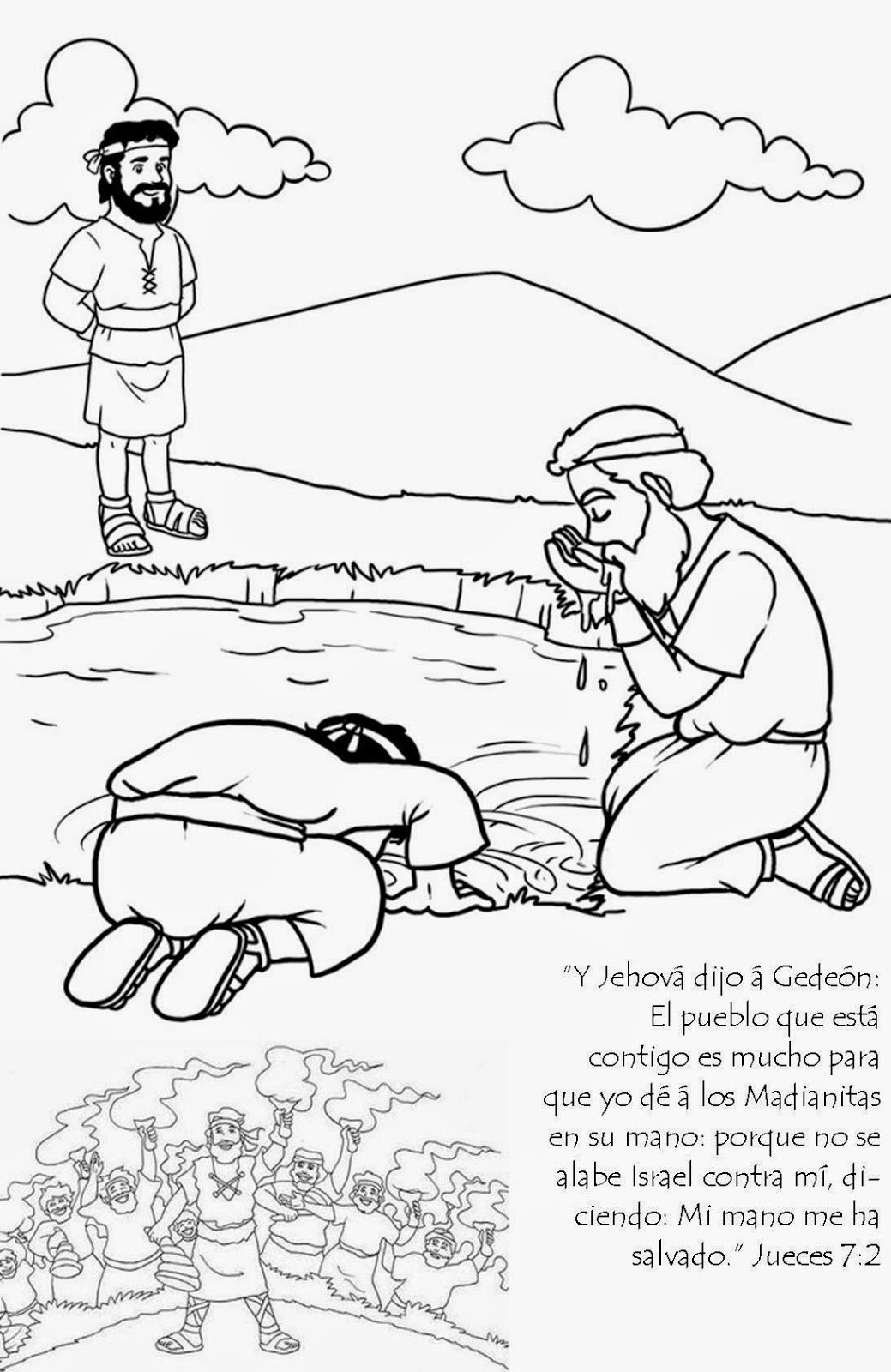 Раскраска Гедеон Библия