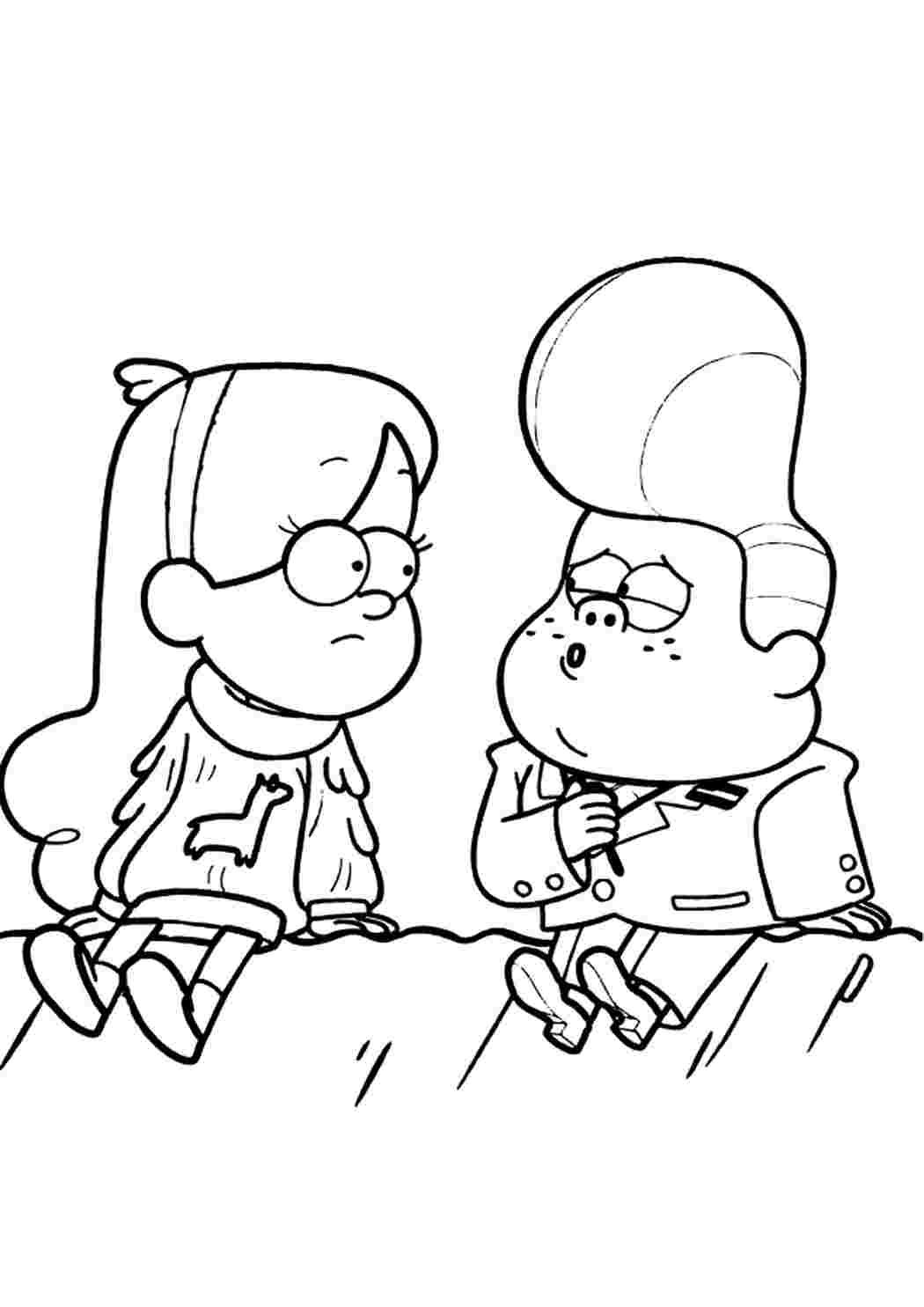 Раскраска Гравити Фолз Пухля и Мэйбл