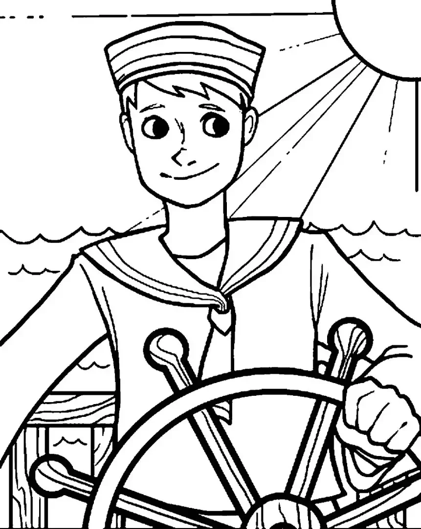 Матрос раскраска для детей