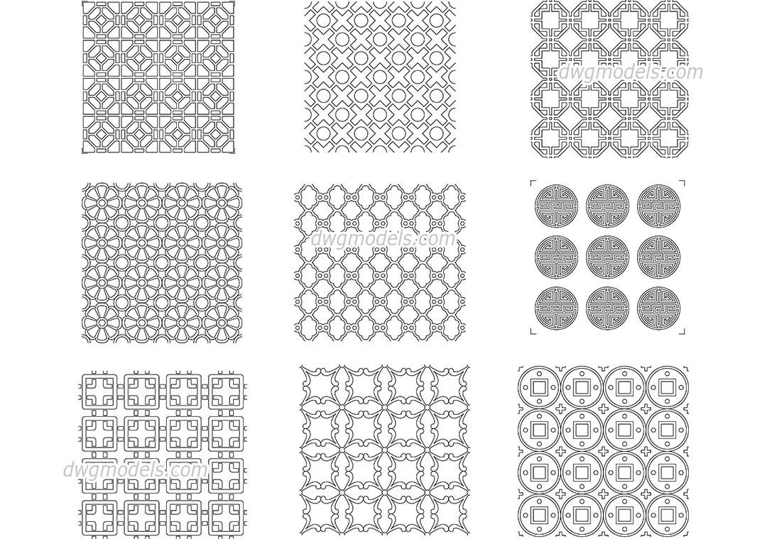 Узоры dwg AUTOCAD