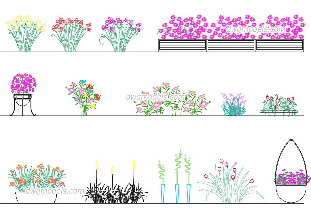 Цветы для автокада