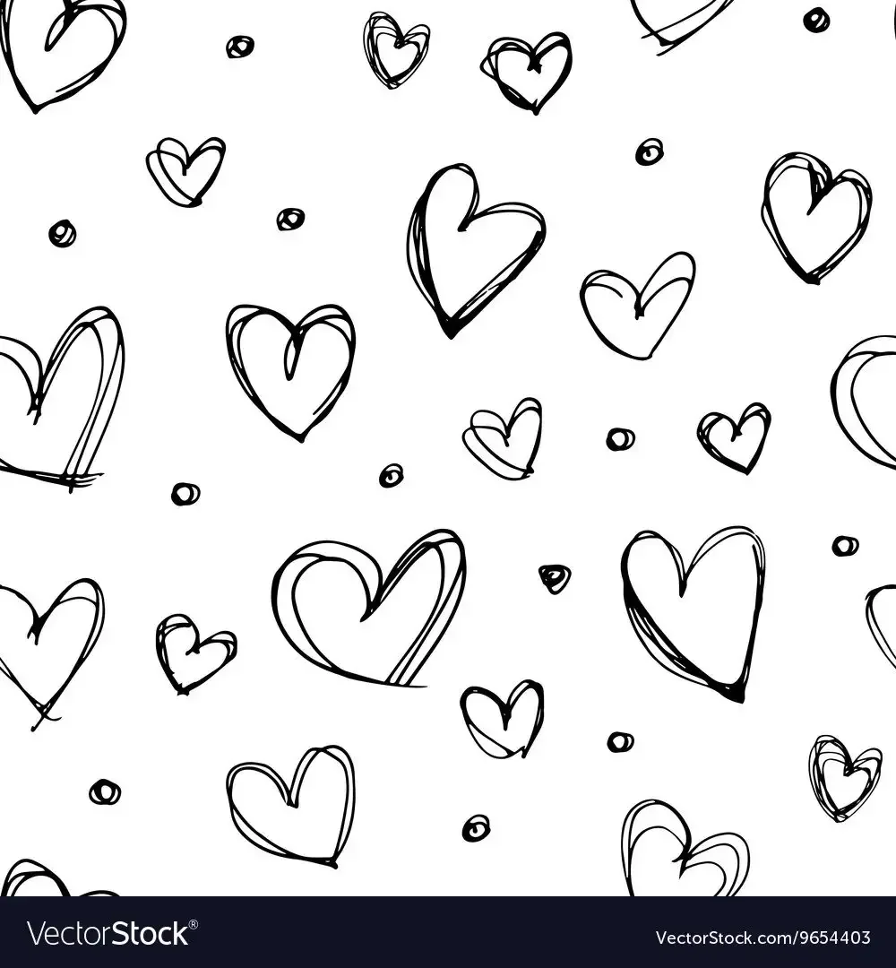 Сердечко картинка черно белая