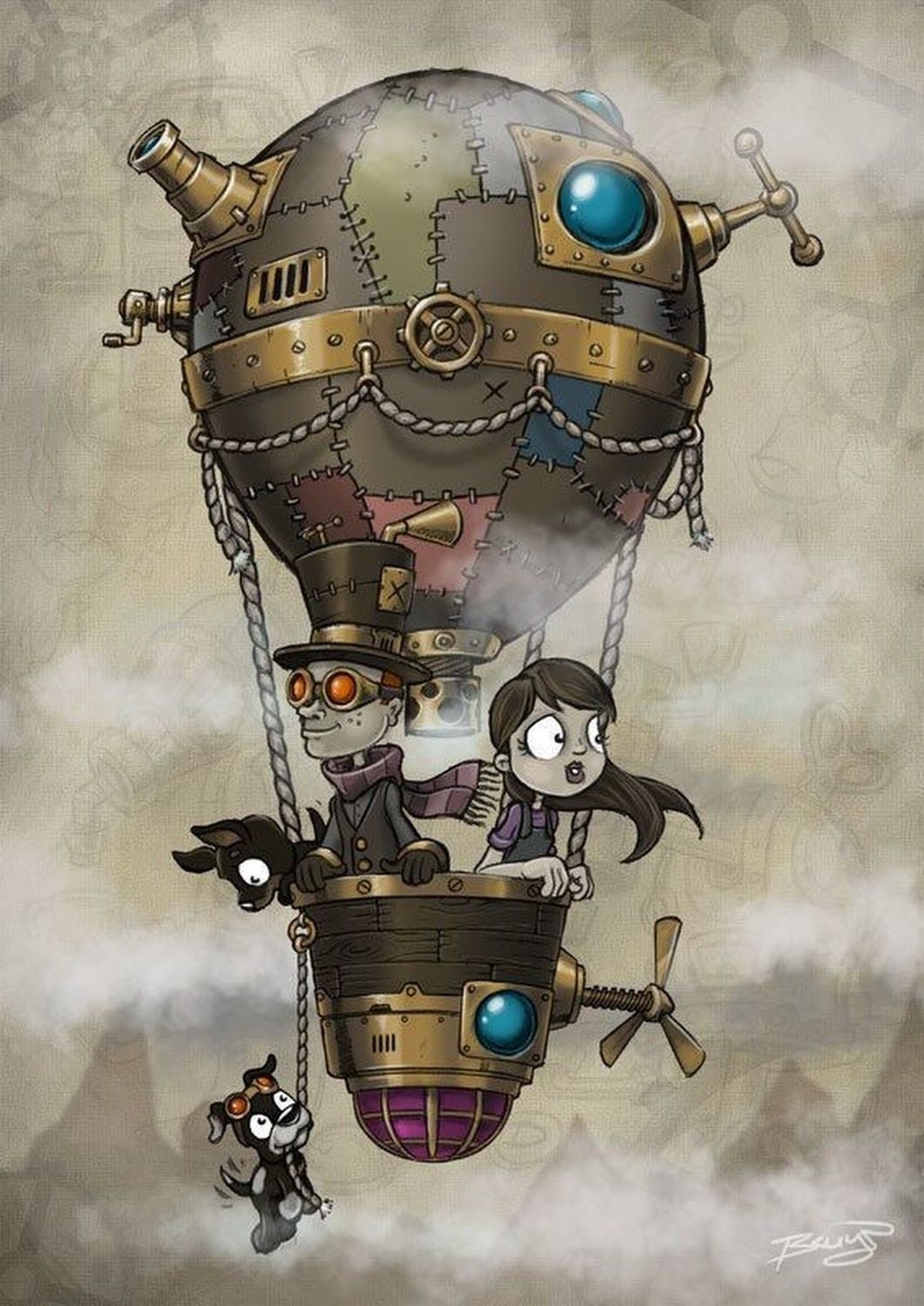 Иллюстрации в стиле стимпанк