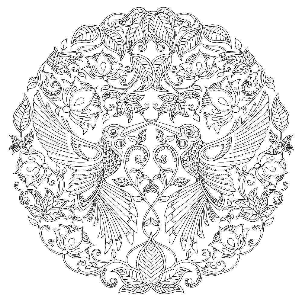 Мандала с цветами раскраска