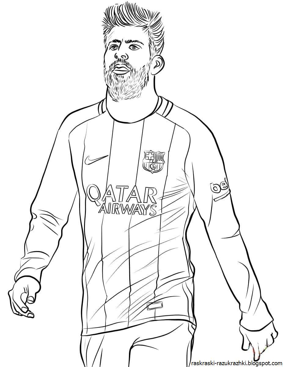 Раскраска футболиста Неймара