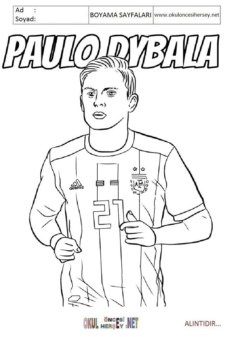 Раскраска футболист Дзюба