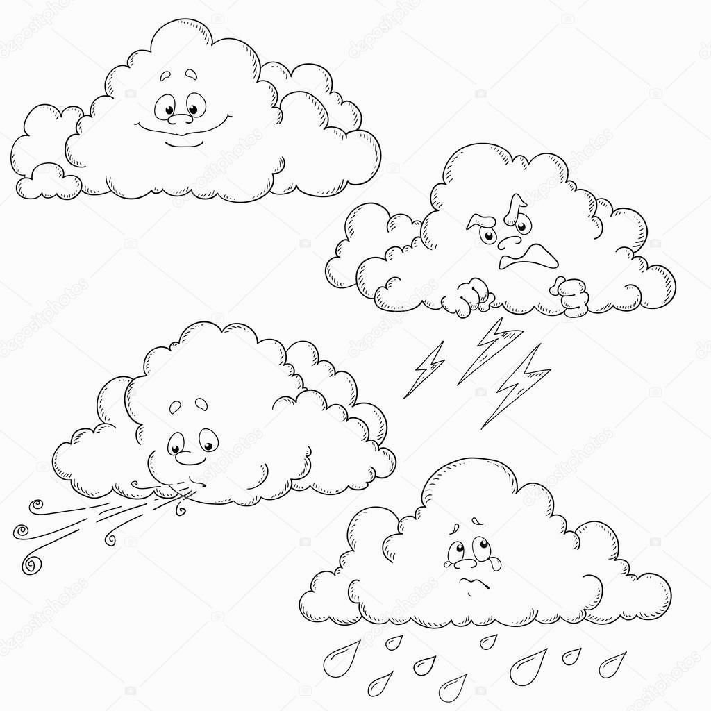 Тучка раскраска для детей