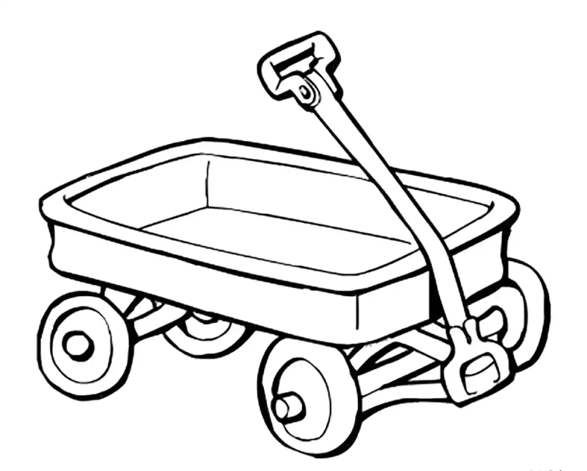 Тележка раскраска для детей