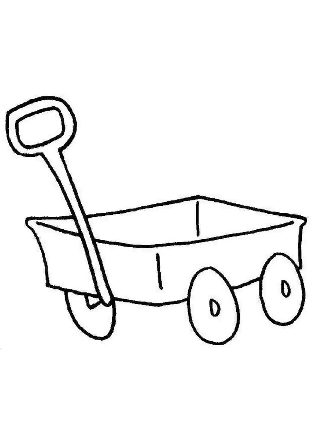 Тележка раскраска для детей