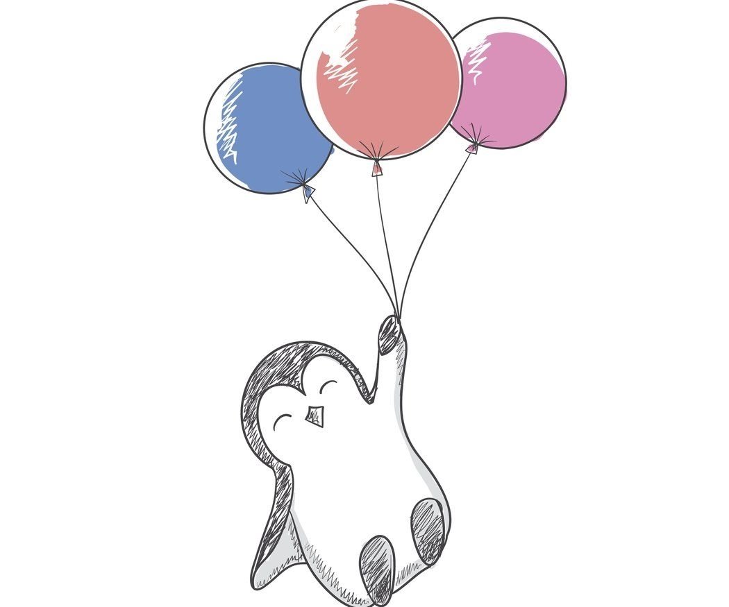 Мальчик с шариками раскраска