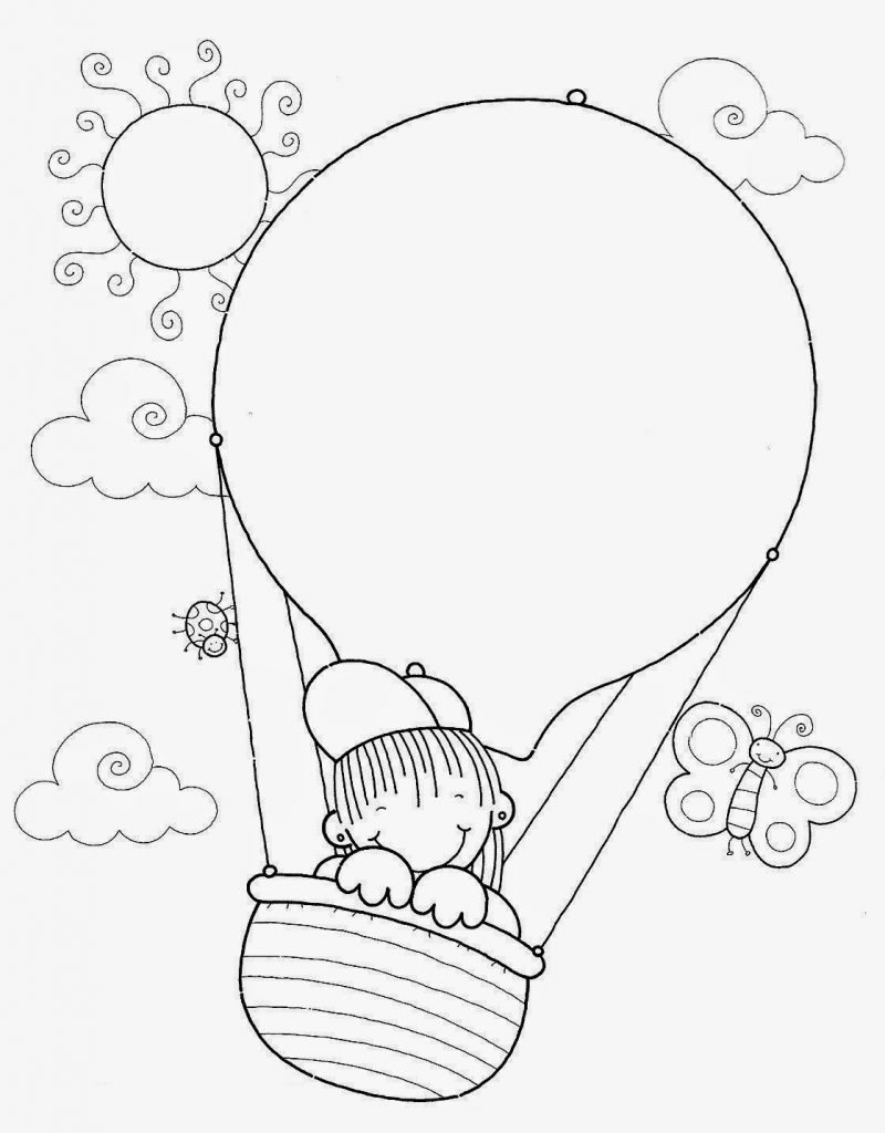 Раскраска дети с воздушными шарами