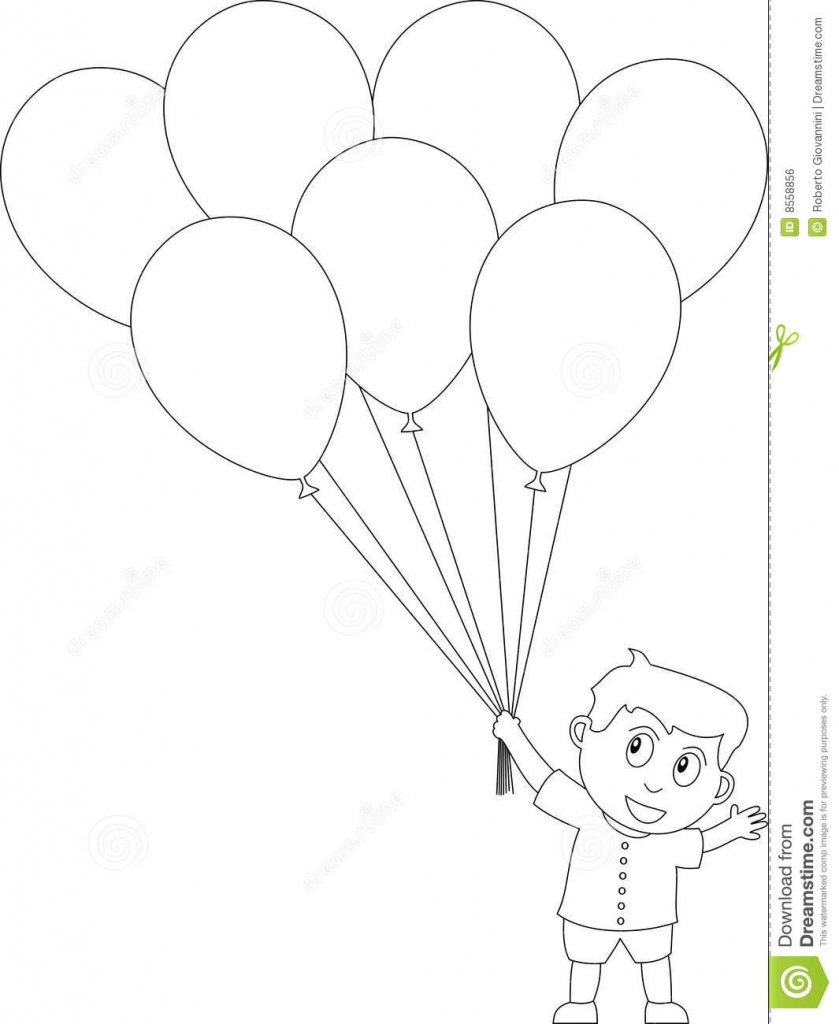 Раскраска Медвежонок с шариками