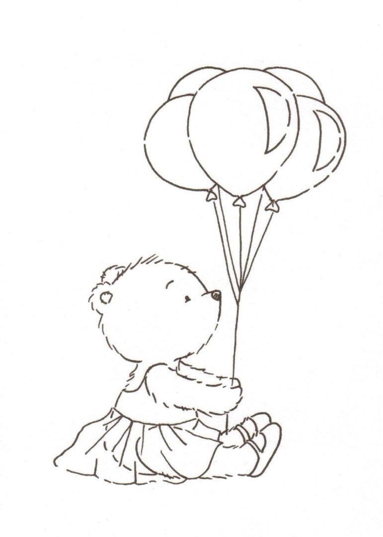 Раскраска мальчик с шариками в руках