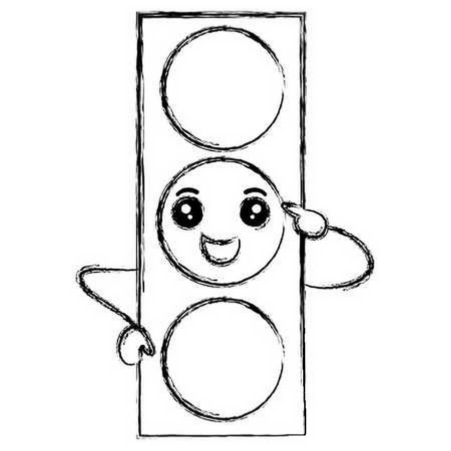 Светофор раскраска