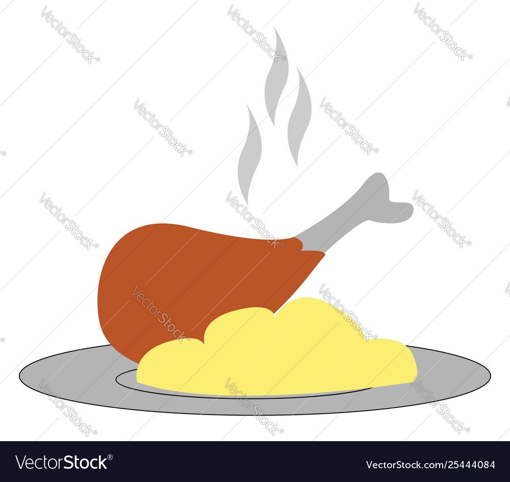 Пюре с котлетой мультяшный