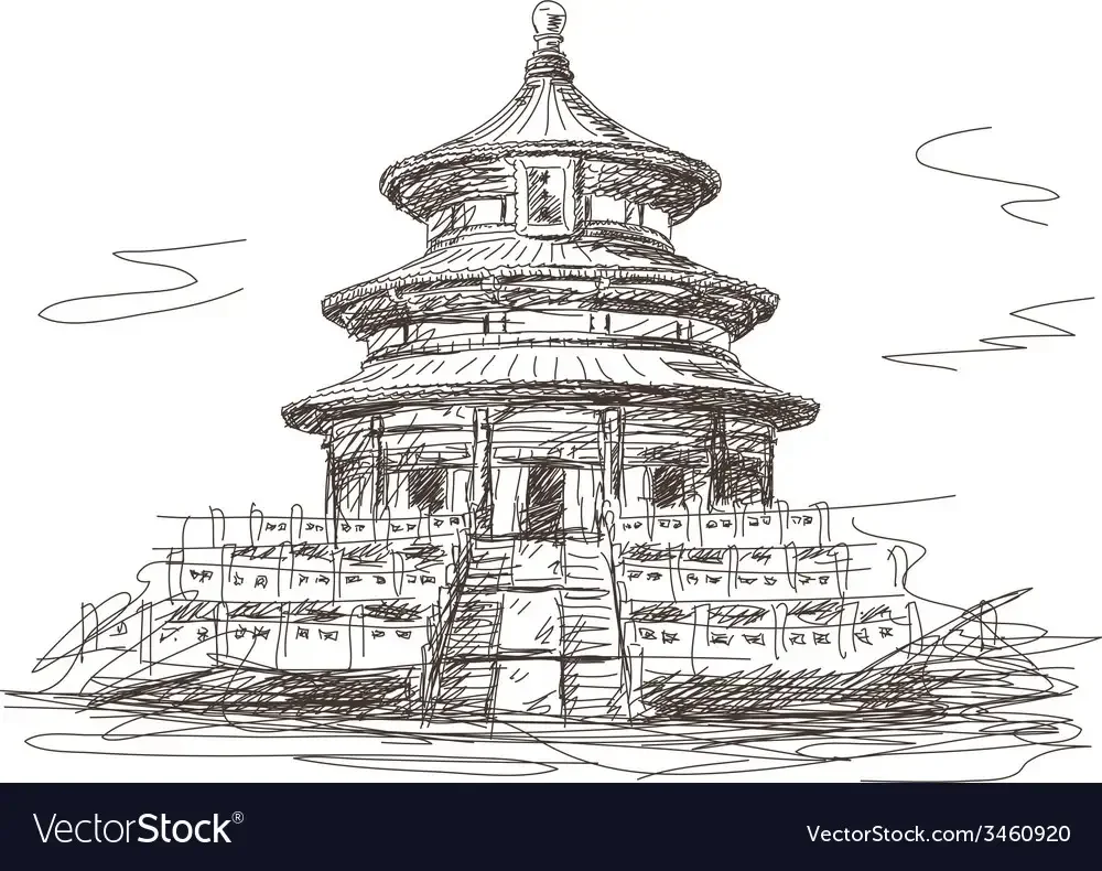 Храм неба в Пекине рисунок