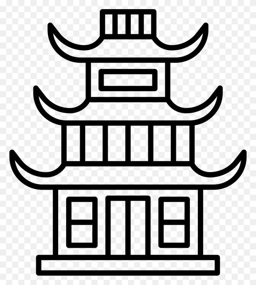 Китайский дом раскраска