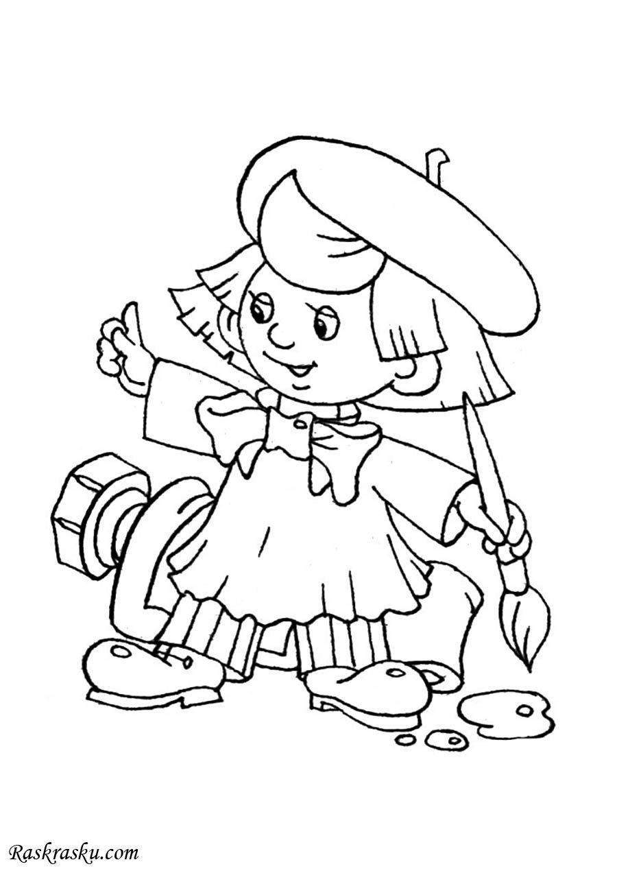 Приключения Незнайки и его друзей раскраска