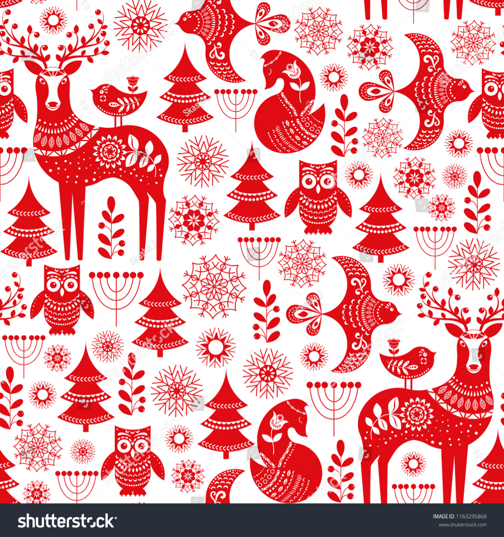 Новогодний принт в скандинавском стиле