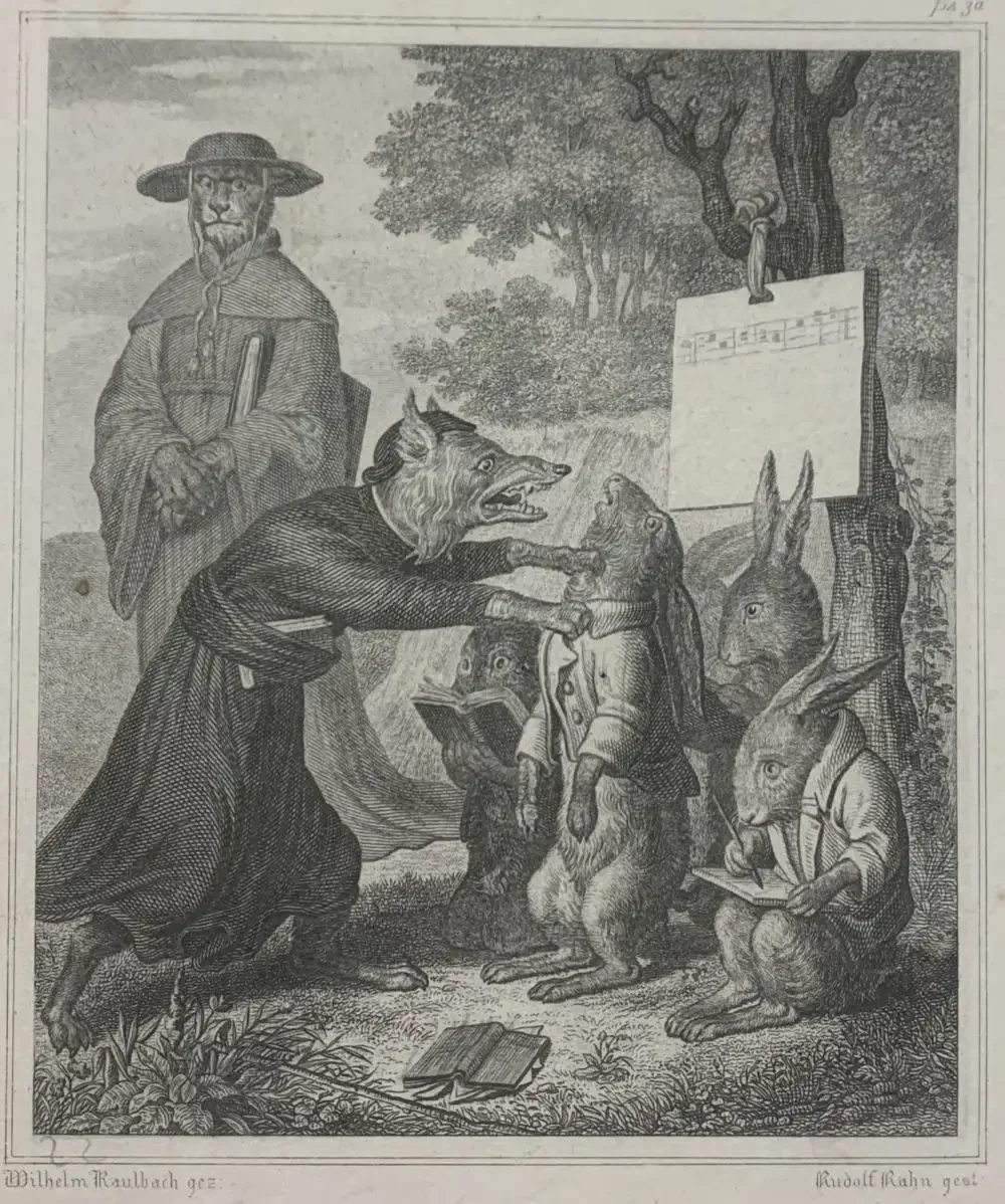 Рейнеке Лис Гете Гравюры