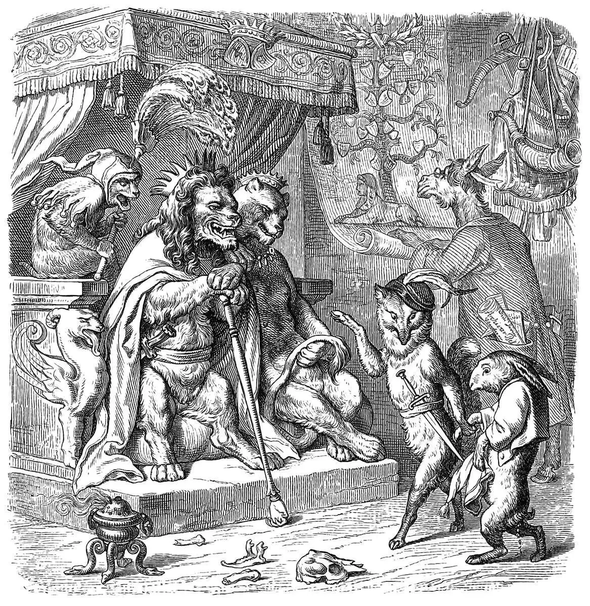 Рейнеке Лис Гете Гравюры