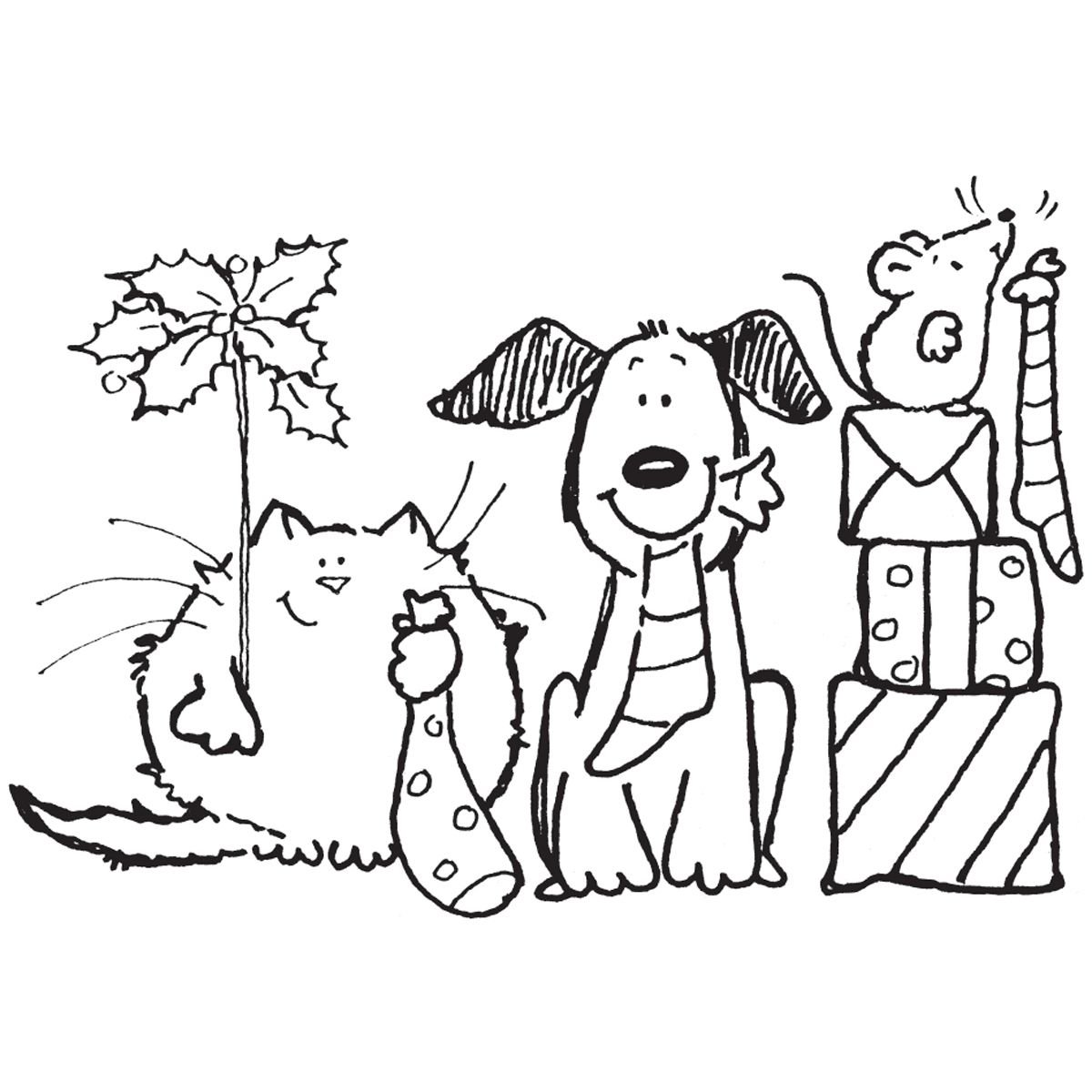 Раскраска много кошек и собак