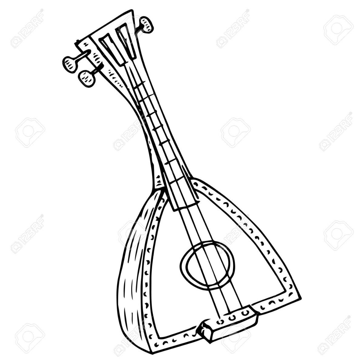 Русский народный инструмент балалайка раскраска