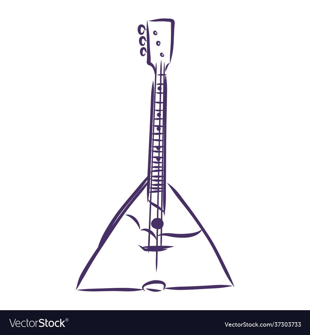 Контур балалайки для рисования