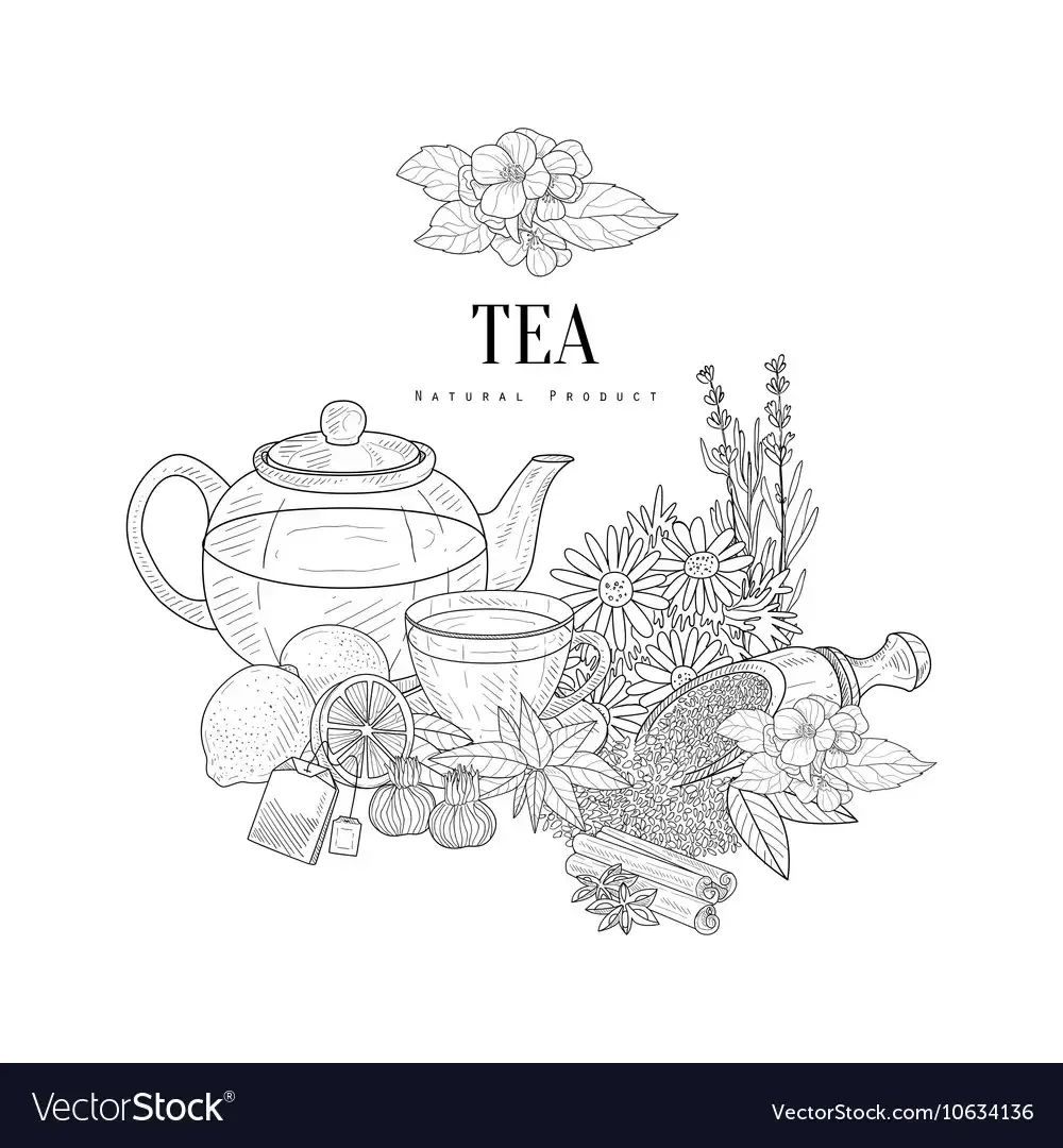 Раскраска английское чаепитие Tea time